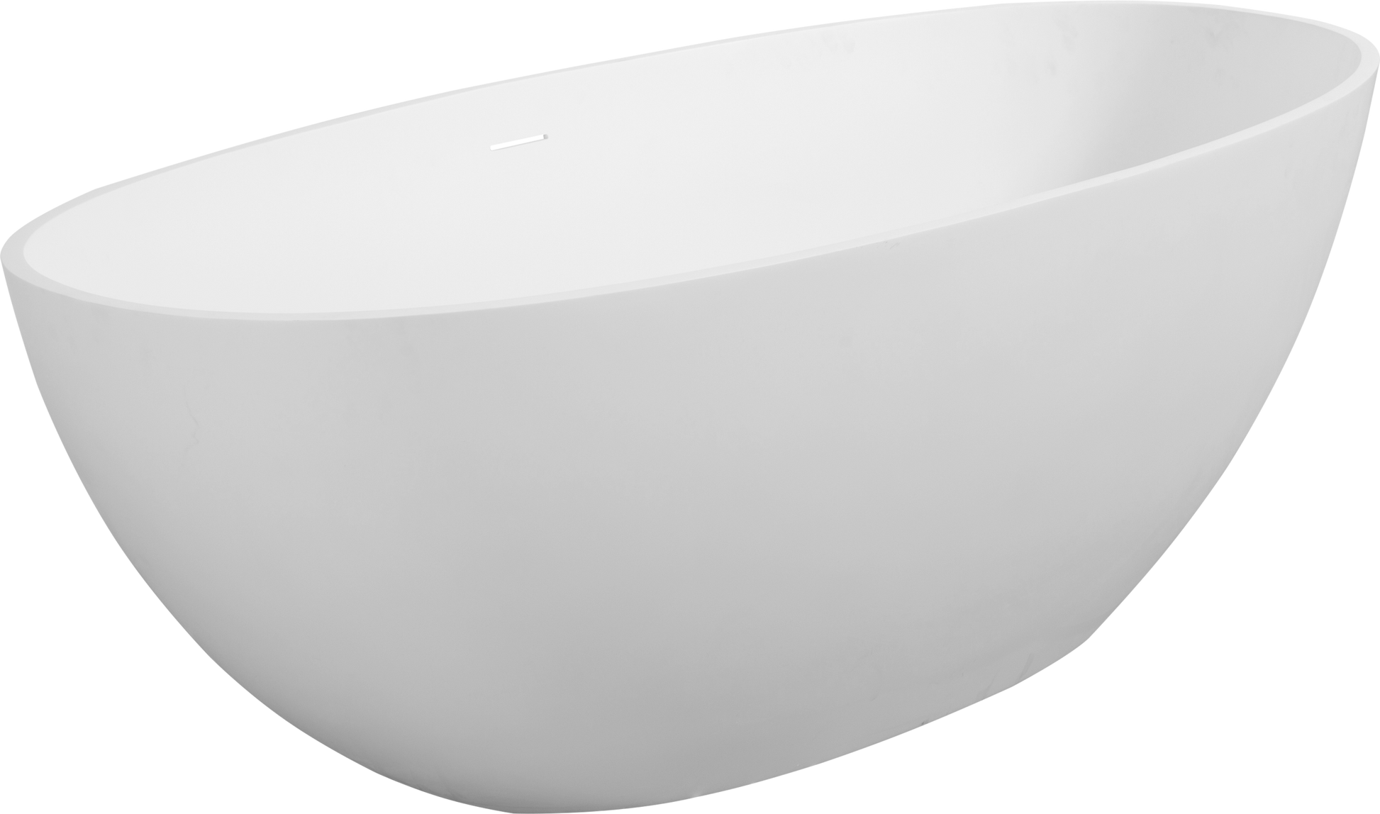 65" Freestanding Solid Surface Bathtub, Luxury Handcrafted Stone Resin Freestanding Soaking Bathtub With Overflow And Pop Up Drain, Matte White 24S06 65Mw White Bathroom Freestanding Tubs Soaking Solid Surface