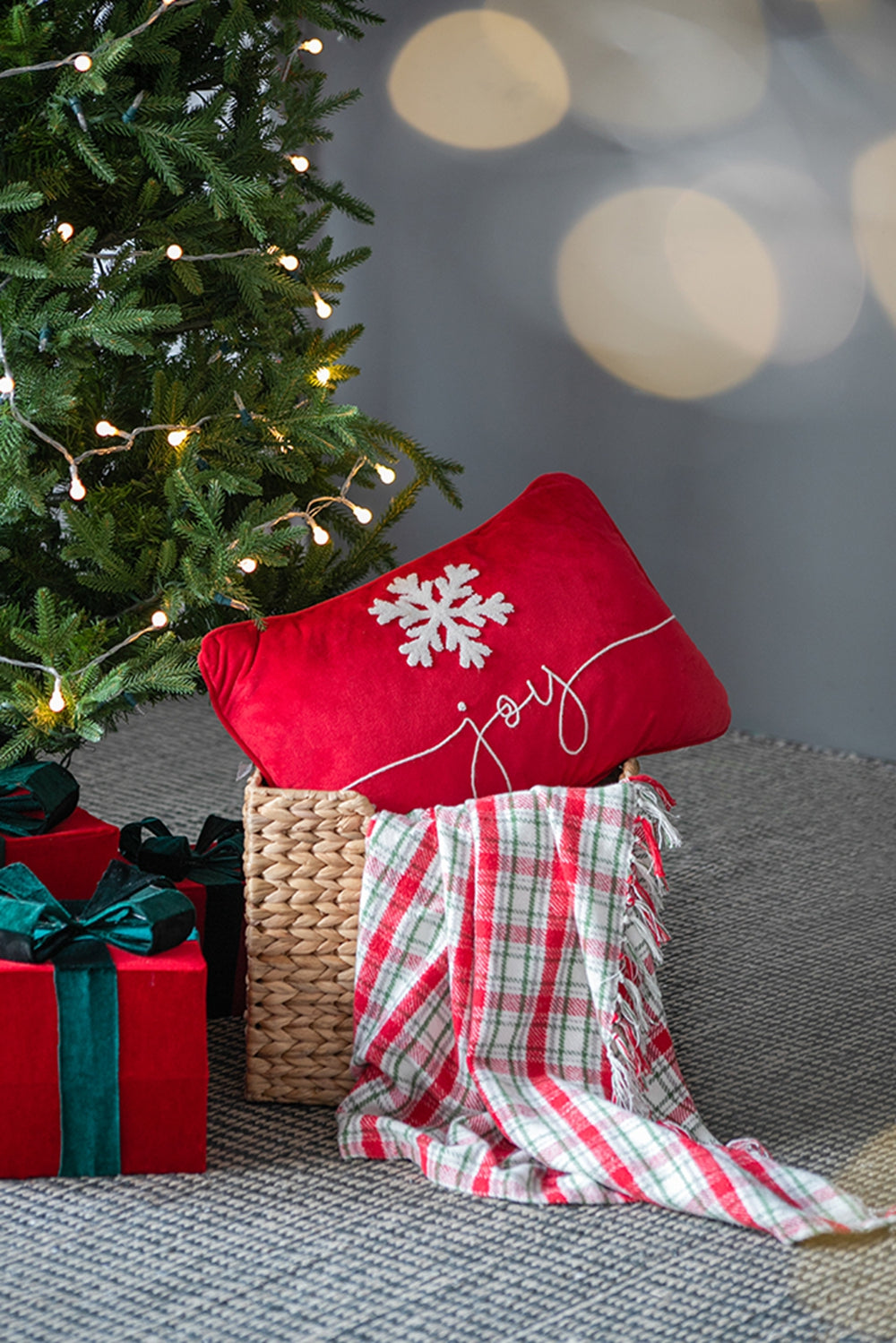 Set Of 2, 18X12" Red Velvet Pillow With Embroidered Joy And Frosty Snowflake, For Christmas Halloween Holiday Decor Red,White Acrylic,Polyester
