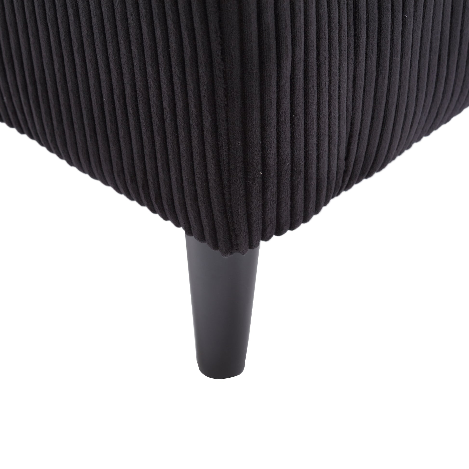 Coolmore Living Room Accent Barrel Chair, Century Modern Style Decorative Chair, Armchair For Living Room With Thick Cushions And Pillows, Comfy Single Sofa Chair, Chair With Wooden Legs,Black Black Corduroy