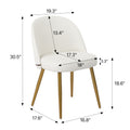 Hengming Pu Dining Chair, Metal Leg Without Armrest, Suitable For Dining Room, Living Room, Kitchen,Set Of 2 White Pu