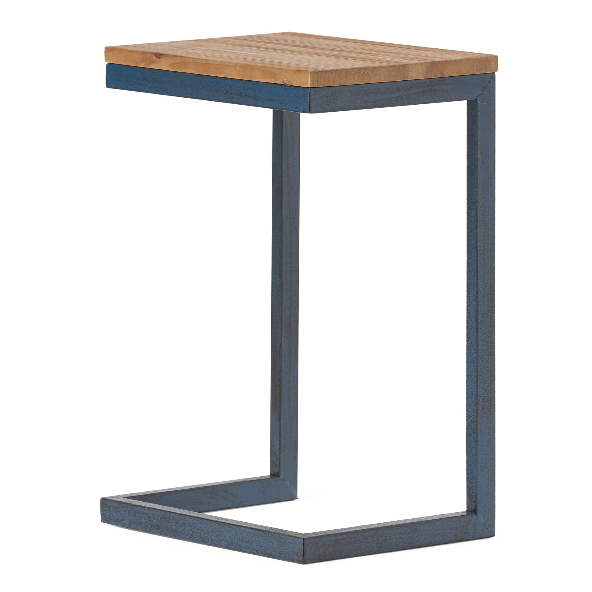 Modern Industrial Firwood Nesting Tables Set Of 3 , Antique Brown And Black With Blue Antique Brown Primary Living Space Casual,Contemporary Fir Coffee & End Tables Rectangular Wood Metal