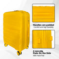 Hardside Luggage Sets 3 Pieces, Expandable Luggages Spinner Suitcase With Tsa Lock Lightweight Carry On Luggage 20Inch 24Inch 28Inch Antique Yellow Polypropylene