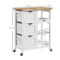 Homcom Rolling Kitchen Island Cart, Bar Serving