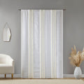 2Pk Poly Printed Curtain Panel With Tufted Stripe White Taupe 2 Pk 50X84