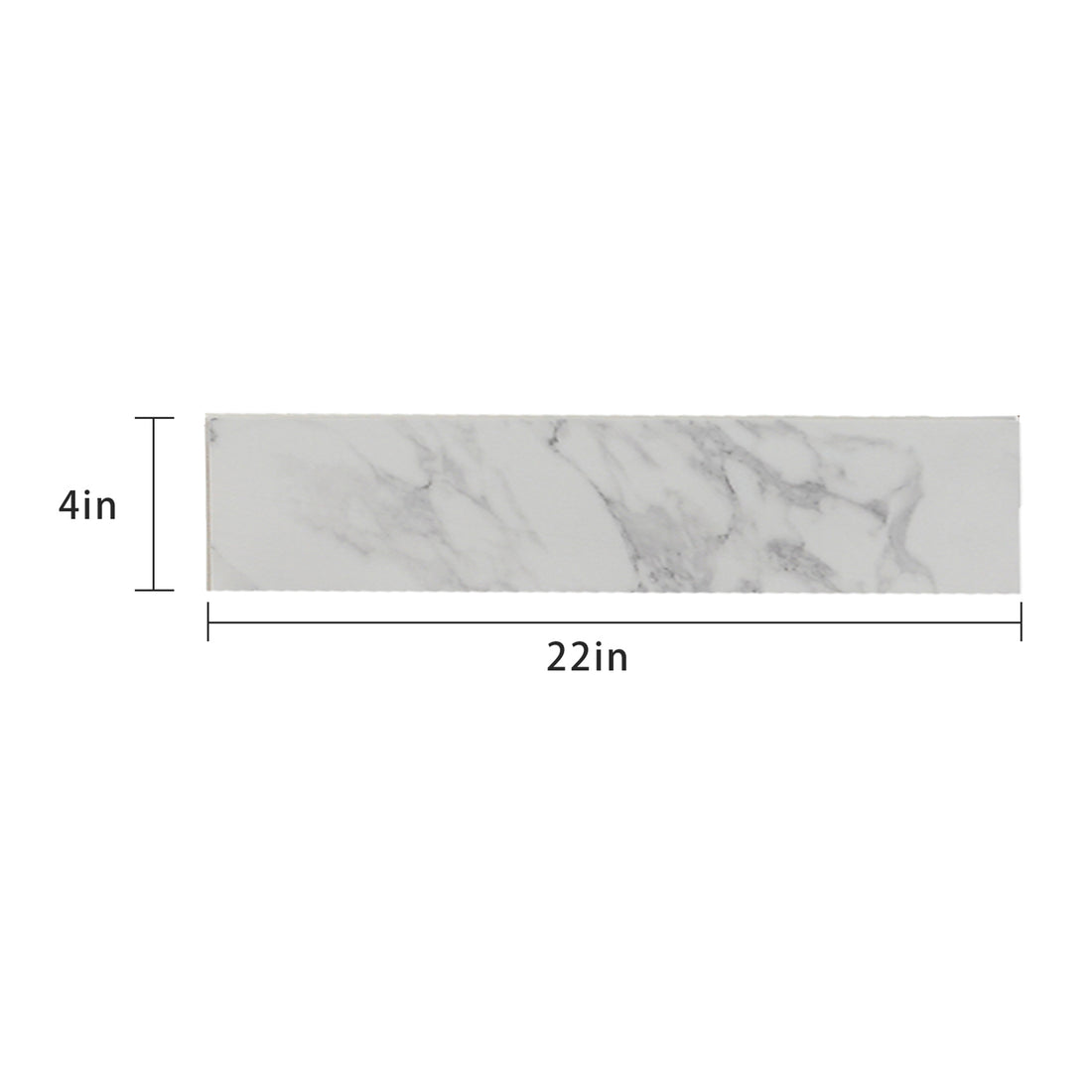 22" X 4" Bathroom Sink Side Splash, Size For Bathroom Vanity Sink Top, Engineered Marble Stone Side Splash, Bianco Carrara Wenato Color White Bathroom American Design Sintered Stone