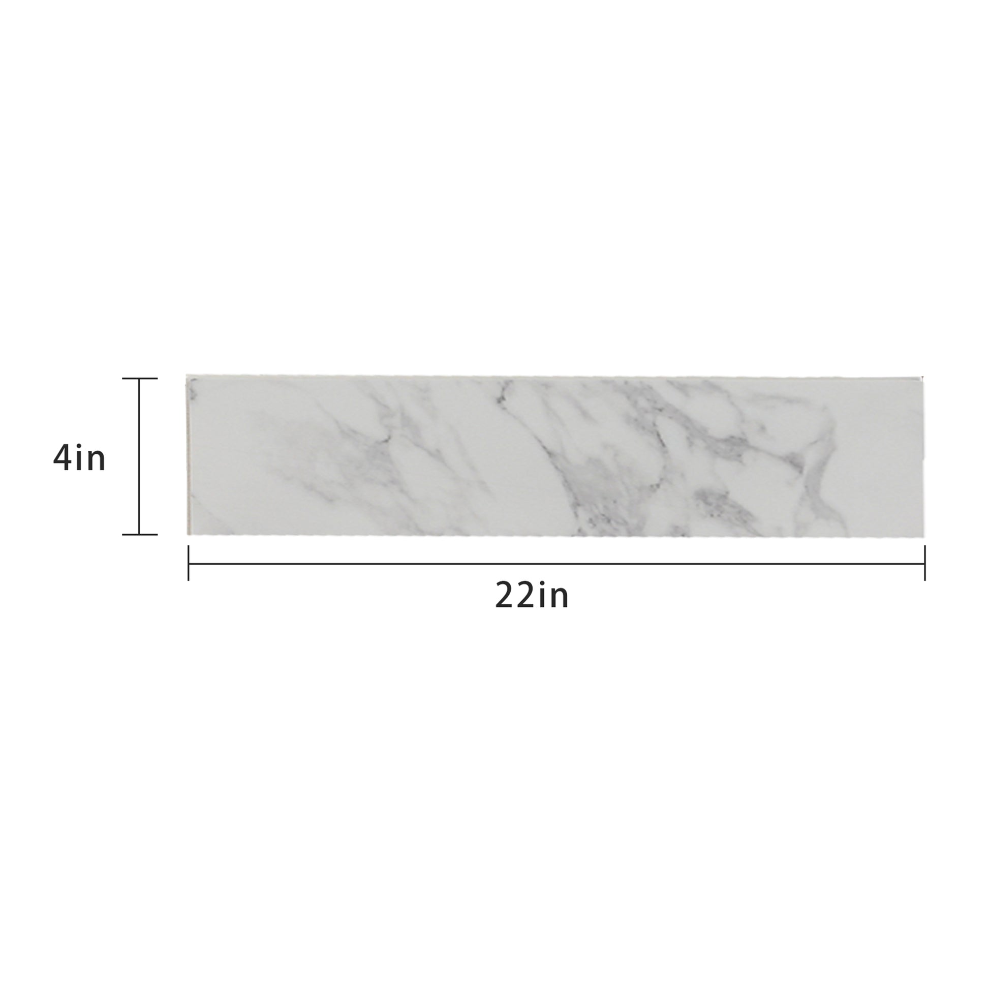 22" X 4" Bathroom Sink Side Splash, Size For Bathroom Vanity Sink Top, Engineered Marble Stone Side Splash, Bianco Carrara Wenato Color White Bathroom American Design Sintered Stone