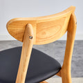 The Stylish And Durable Solid Wood Dining Chair, Small Curved Back, Pu Cushion, And Beautiful Shape Match Perfectly With Any Room And Everyday Use Wood Set Of 2 Rubber Wood