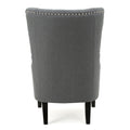 Hi Back Studded Chair,Arm Chair,Living Room, Study And Bedroom Grey Fabric