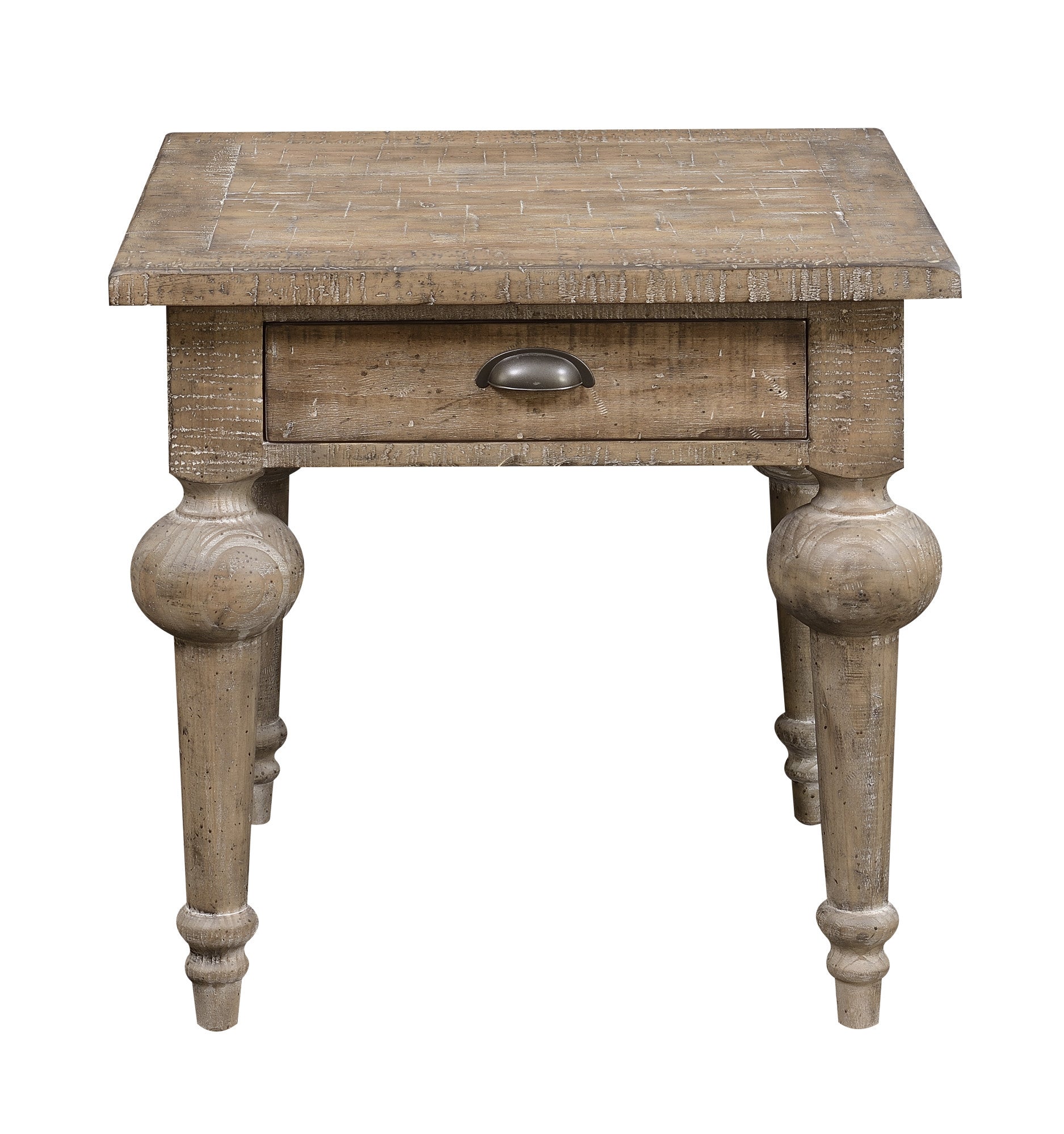 Ludin Taupe Square End Table Taupe Solid Wood