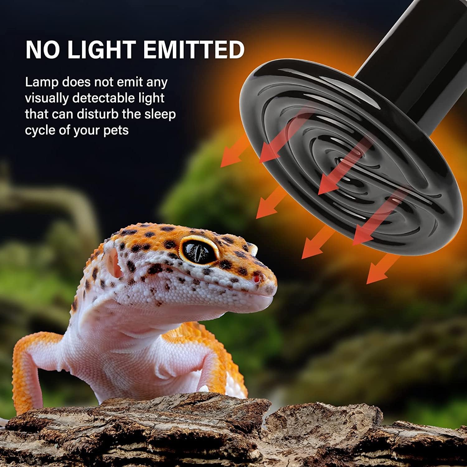 Reptile Heat Lamp 100W 2 Pack Ceramic Heat Emitter, No Light Emitting Heat Bulbs For Amphibian Pet Brooder Coop Incubating Chicken, Lizard Bearded Dragon Turtle Snake Terrarium Black Black Ceramic