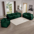 3 Piece Sectional Sofa Oversized Sectional Sofa Comfortable Sectional Sofaone Single Sectional Sofa, One 2 Seater Sofas, One 3 Seater Sofas Green Corduroy Deep Seat Sofa Green Corduroy 6 Seat
