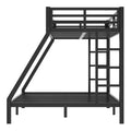 Metal Twin Xl Over Queen Bunk Bed For Teens And Adults,Space Saving Noise Reduced No Box Spring Needed,Black Twin Xl Black Metal