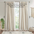 Cotton Printed Curtain Panel With Chenille Stripe And Lining Only 1 Pc Panel Multicolor Cotton