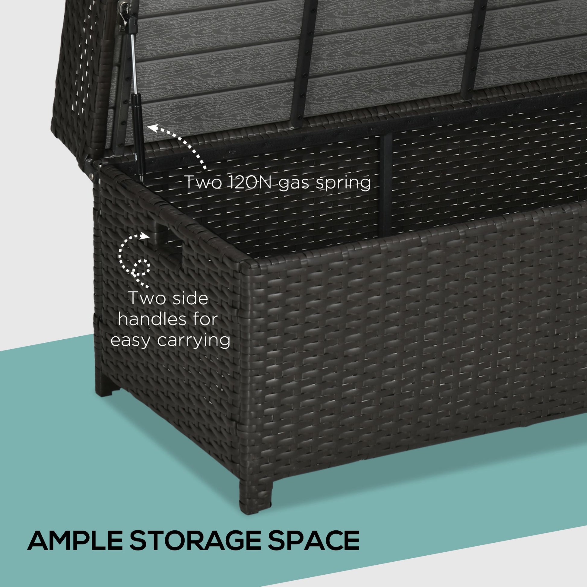 Outsunny Outdoor Wicker Storage Bench Deck Box, Pe Rattan Patio Furniture Pool Container Storage Bin With Interior Waterproof Bag And Comfortable Cushion, Cream White Cream White Aluminum