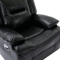 3 Seater Home Theater Recliner Manual Recliner Chair With A Led Light Strip Two Built In Cup Holders For Living Room,Bedroom, Black Black Foam Pu