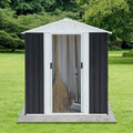 Outdoor Waterproof Garden Tool Storage Sheds 5Ftx3Ft Apex Roof Grey With Aluminum Alloy Frame And Sliding Doors Grey Garden & Outdoor Metal