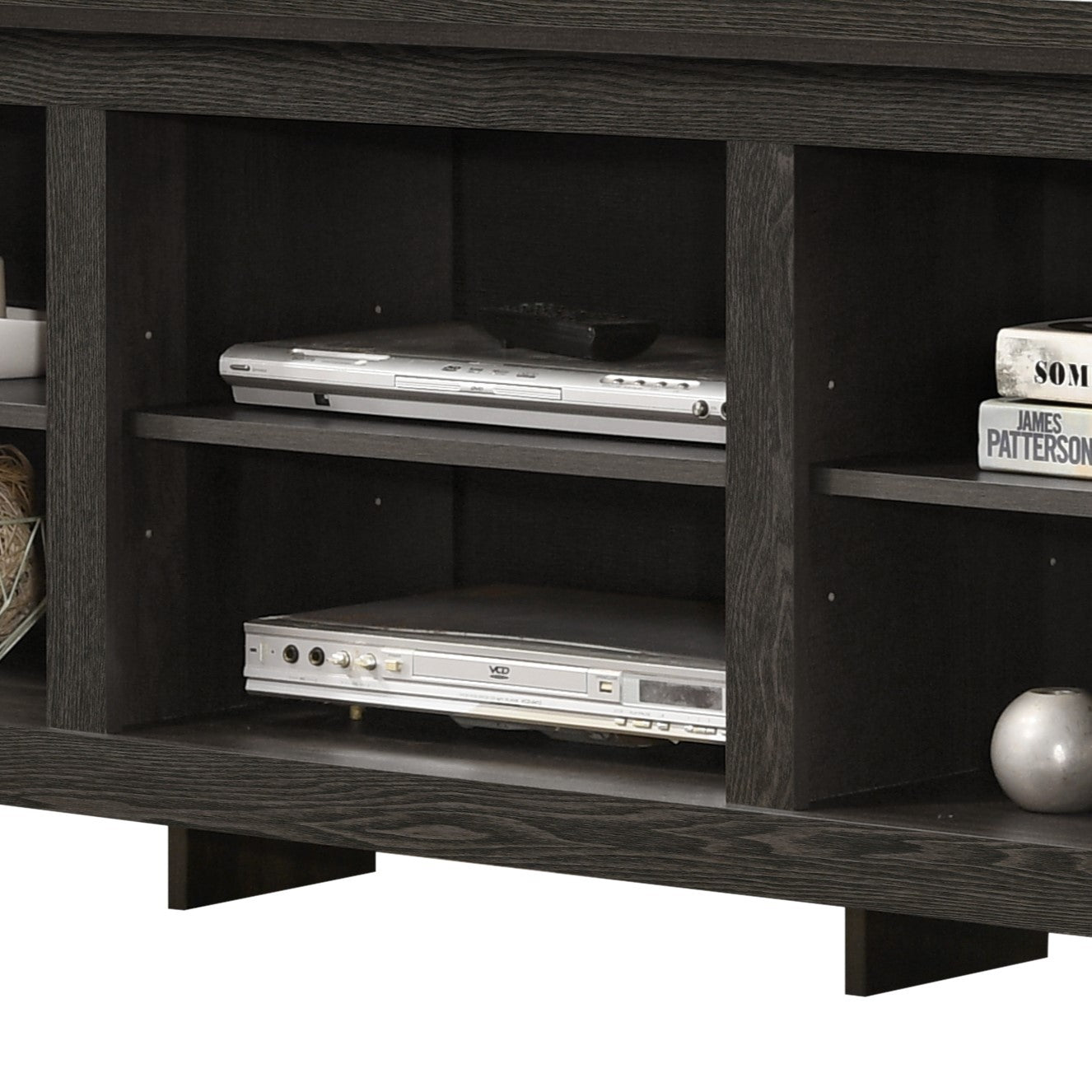 Benito Dark Gray 70"W Tv Stand With Open Shelves And Cable Management Dark Gray 60 69 Inches Particle Board