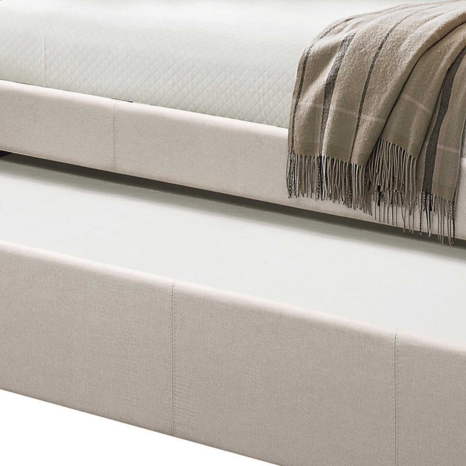 Fog Twin Upholstered Daybed With Trundle Box Spring Not Required Twin Fog Traditional Wood Fabric