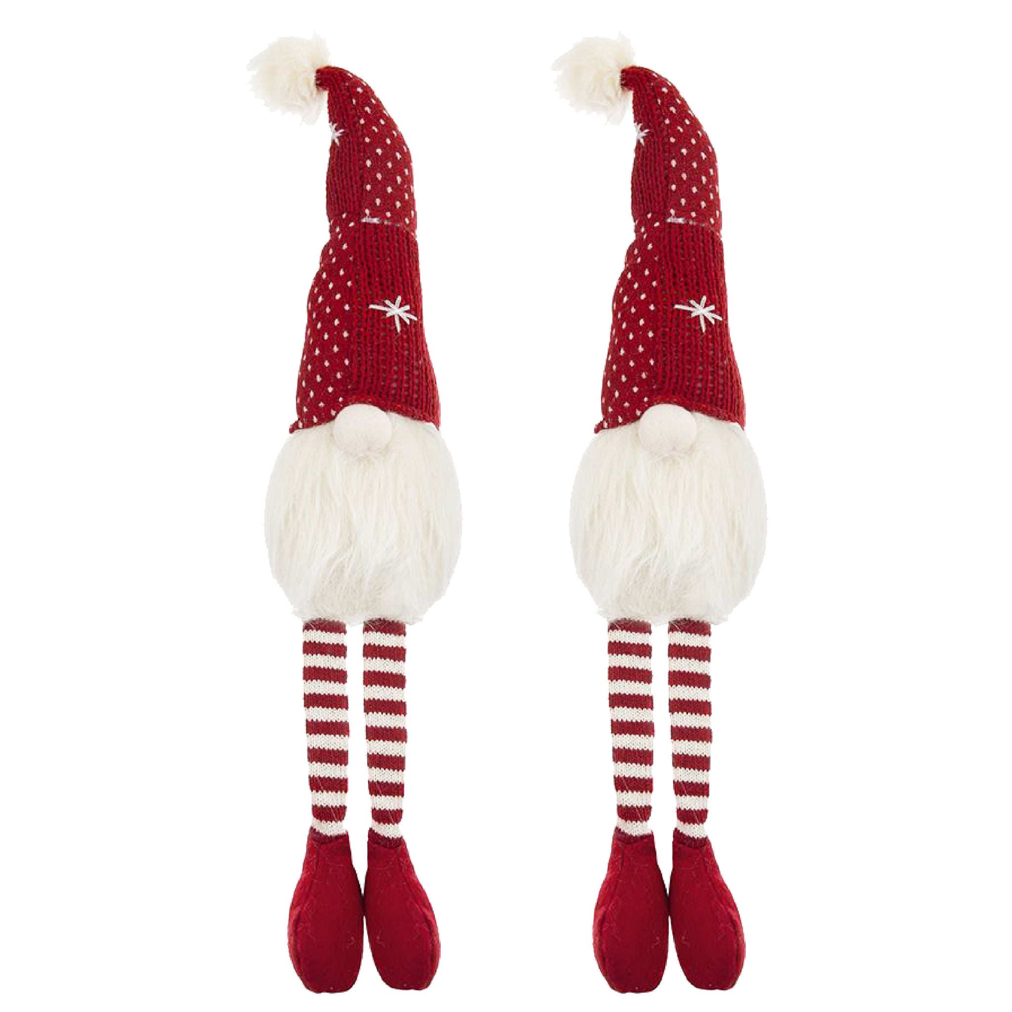 2Pcs Christmas Gnomes Decorations, Christmas Table Home Ornaments For Holiday Party Gifts White Red Polyester