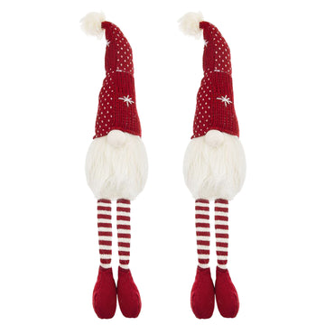 2Pcs Christmas Gnomes Decorations, Christmas Table Home Ornaments For Holiday Party Gifts White Red Polyester