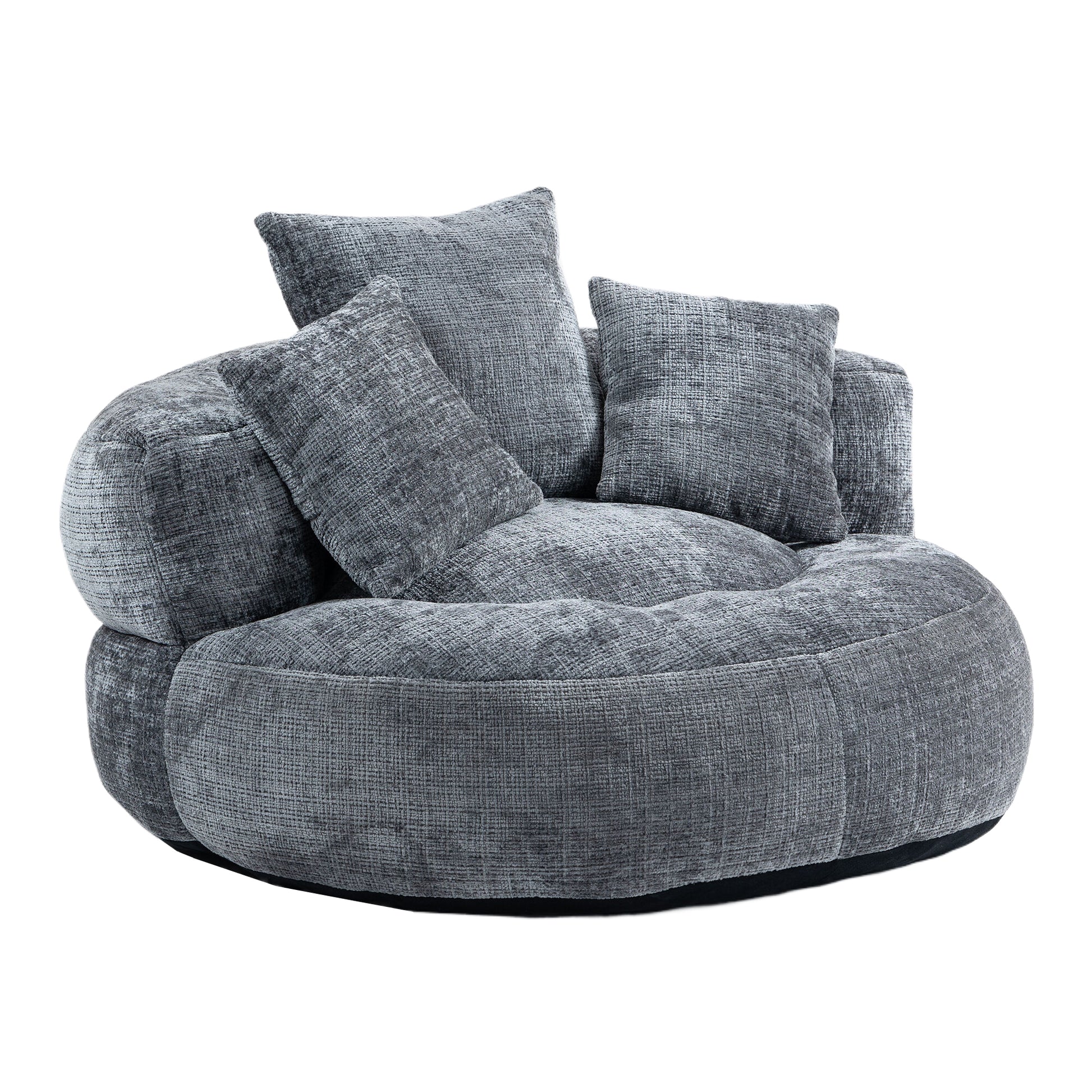 Coolmore Lazy Sofa Durable Comfort Lounger High Back Bean Bag Chair Couch With Three Pillows For Adults And Kids, Indoor & Outdoor, Single Gaming Sofa Chair For Bedroom,Office Gray Chenille Gray Foam Chenille 1 Seat