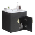 20''Bathroom Vanity,Black Excluding Sink Black Solid Wood