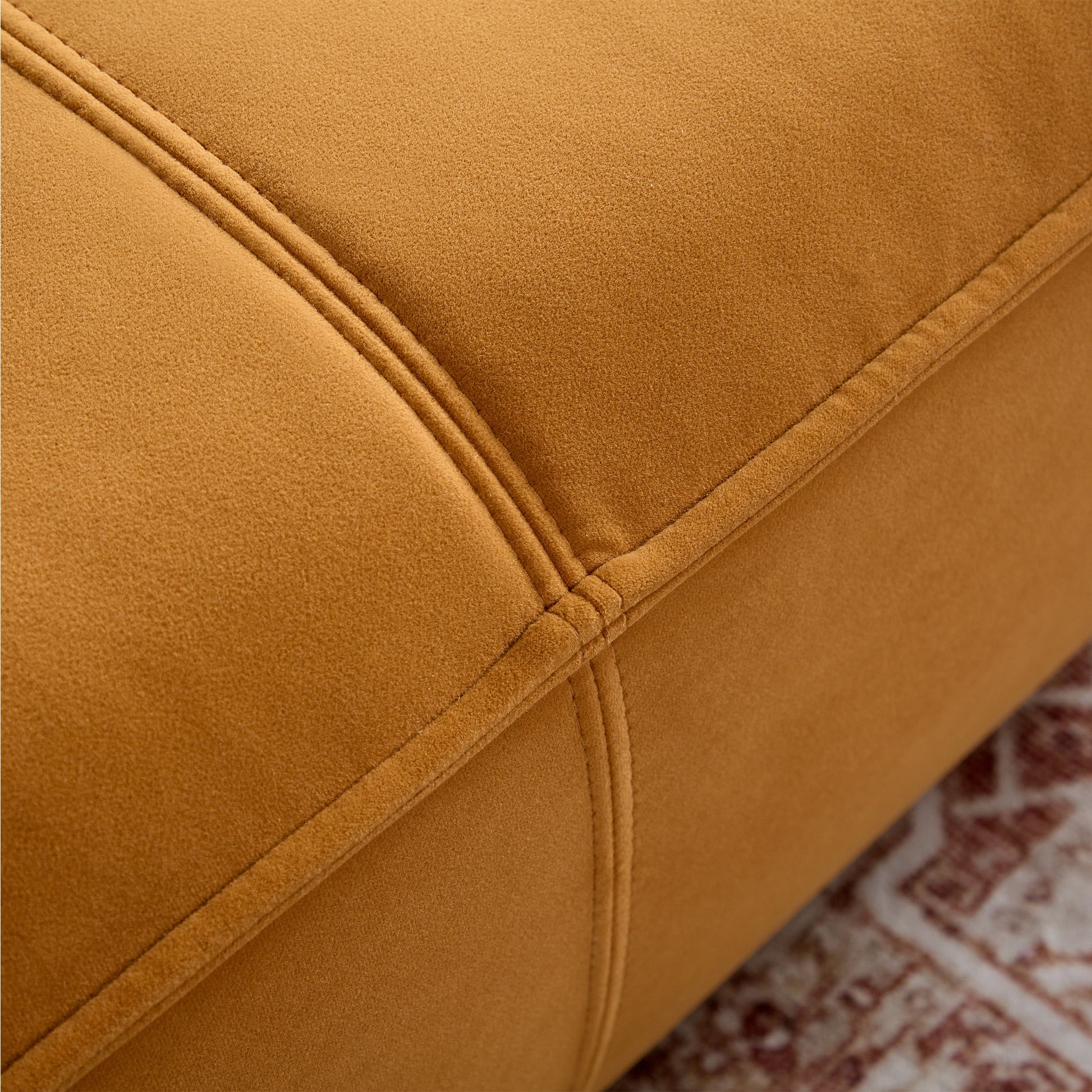 Wks10O Orangeset Sofa, Durable Fabric, Solid Wood Frame Orange Fabric 2 Seat