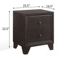 Espresso 2 Drawer Nightstand Espresso Espresso 2 Drawers Bedroom Rectangle Transitional Rubberwood Drawers Espresso Wood