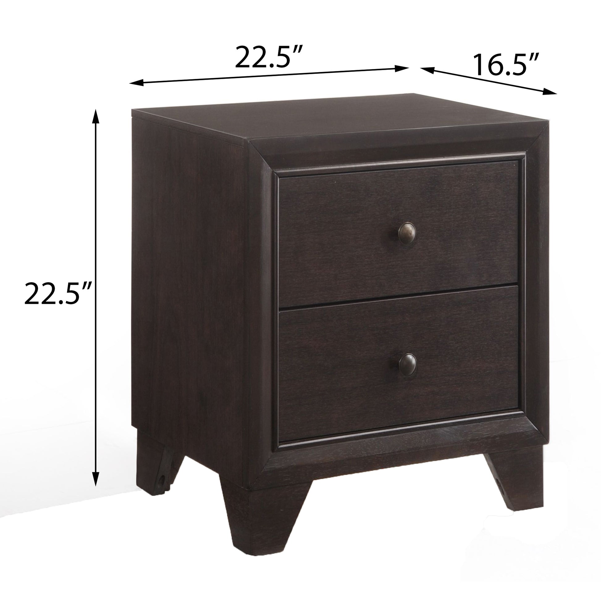 Espresso 2 Drawer Nightstand Espresso Espresso 2 Drawers Bedroom Rectangle Transitional Rubberwood Drawers Espresso Wood