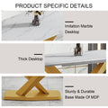 Table And Chair Set, The Table Is Equipped With A Marble Patterned Mdf Tabletop And Gold Table Legs.The Chair Is Equipped With Pu Synthetic Leather High Back Cushion And Gold Coated Metal Legs. Grey Gold Seats 4 Mdf Metal