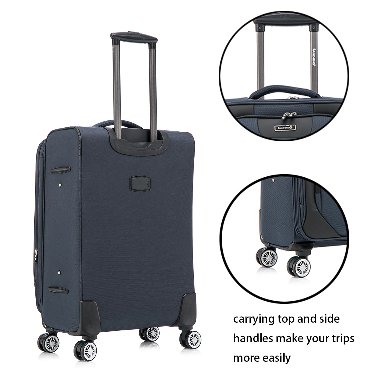 3 Piece Lightweight And Stylish Travel Suitcase 20 Inches, 26 Inches, 30 Inches. Durable And Easy To Carry Design, Ergonomic, Suitable For Both Men And Women. Suitable For Travel Blue Fabric