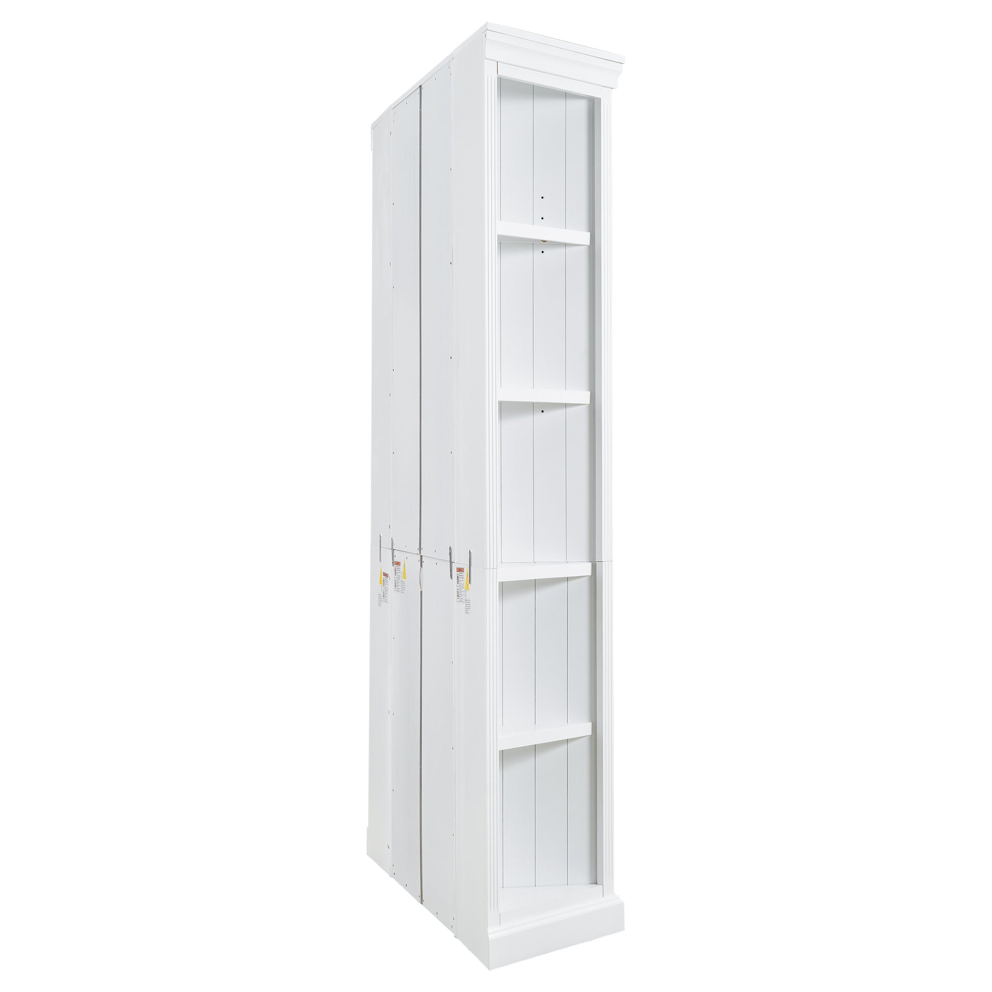 83.4" Tall Wood Bookcase With Two Corner Shelf Suite,5 Tier Home Decor Bookshelves Suite With Adjustable Storage Shelves,Free Standing Storage Shelves Suite For Living Room,Home Office,White White