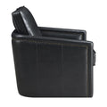 Black Swivel Accent Chair Black Primary Living Space Modern Genuine Leather