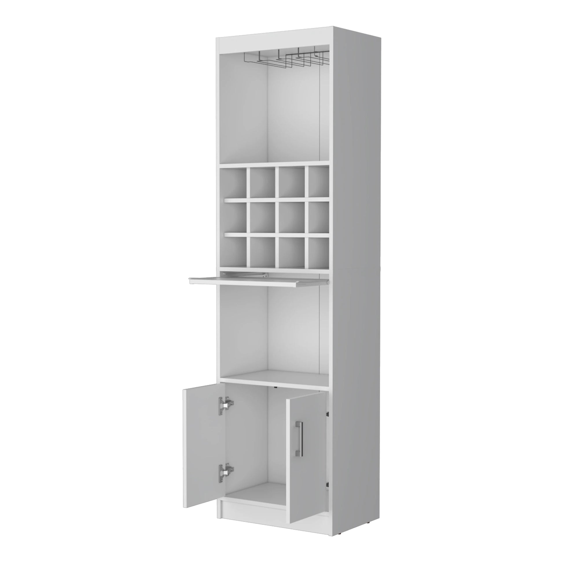 White Bar Cabinet With Wine Storage Standard White Shelves Included Wood