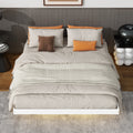 Queen Size Floating Bed With Led Lights Underneath,Modern Queen Size Low Profile Platform Bed With Led Lights,White Queen White Wood Bedroom American Design Pine Bed Frame Pine
