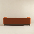 Melissa Mid Century Orange Velvet Modern Sofa Brown,Burnt Orange Mid Century Modern Foam Solid Wood,Velvet 3 Seat