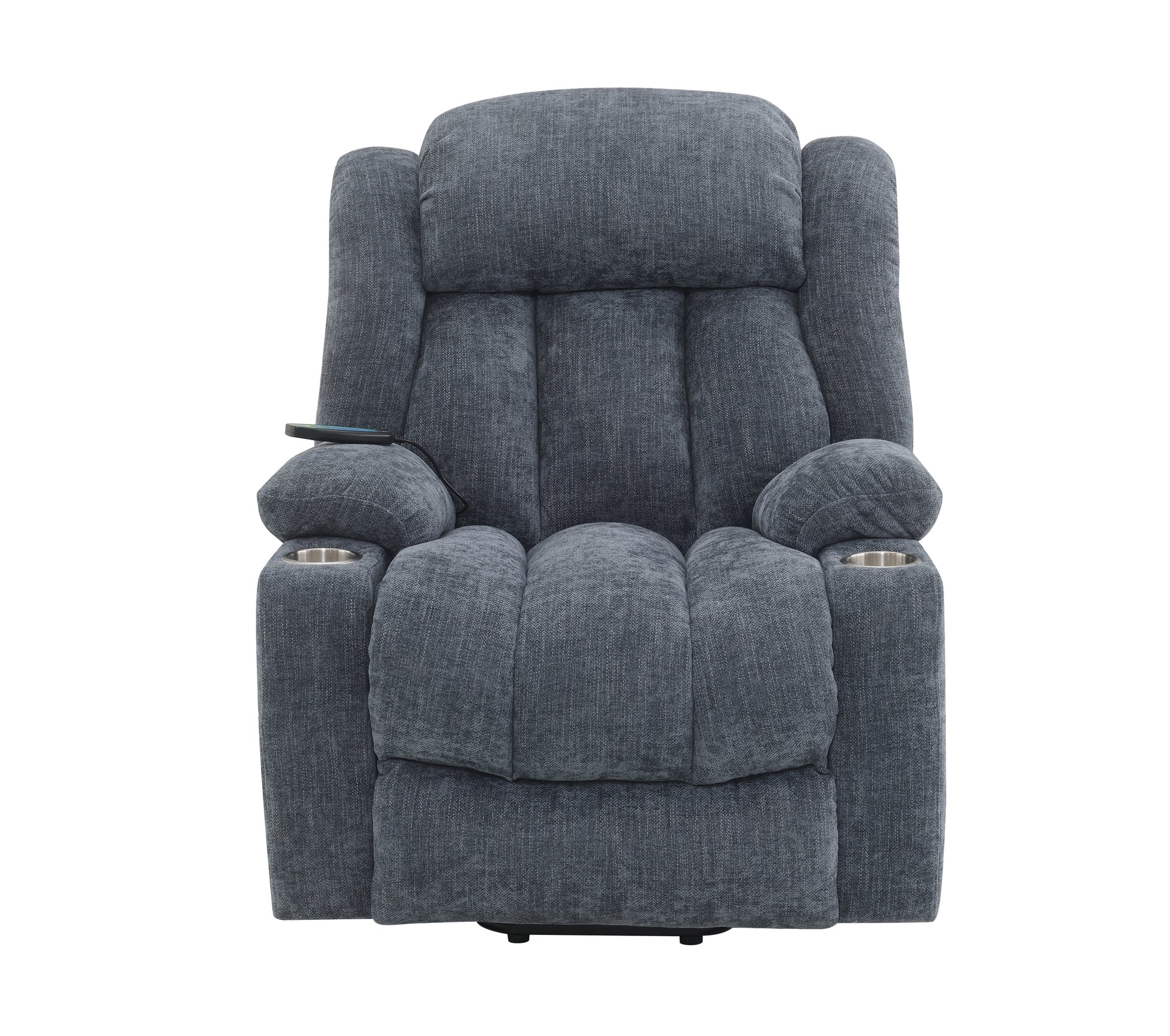 Omarion Power Recliner W Lift, Heating & Massage, Blue Velvet Lv02996 Blue Upholstered