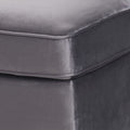 Grey Rectangle Ottoman Grey Velvet Wood Primary Living Space Solid Grey Contemporary Pine Rectangle Wood Metal