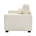 Cozy Duo White Loveseat Sofa Beige Polyester Wood Solid Wood Mdf 2 Seat
