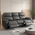 Fabric Power Reclining Sofa With Drop Down Table,Usb Button And Wireless Charger Gray Gray Primary Living Space American Design Foam Faux Leather 3 Seat