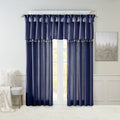 Lightweight Faux Silk Valance With Beads Navy 50X26