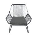 Milan Club Chair Gray Pe Rattan Iron Waterproof Fabric