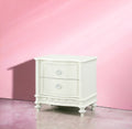 Dorothy Nightstand W 2 Drawers, Ivory Finish Bd02266 Ivory Wood