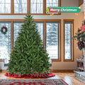 7Ft Artificial Christmas Tree, Premium Unlit Hinged Spruce Full Tree With 2231 Branch Tips, Metal Stand, Hinged Structure, Easy Assembly Festival Celebration Xmas Tree For Home, Office, Party Green