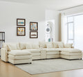 Piece Upholstered Sectional,Sectional Sofa Couch,4 Seat Sectional Couches For Living Room U Shaped Modern Chenille Sofa Sleeper With Coffee Table White White Chenille 4 Seat