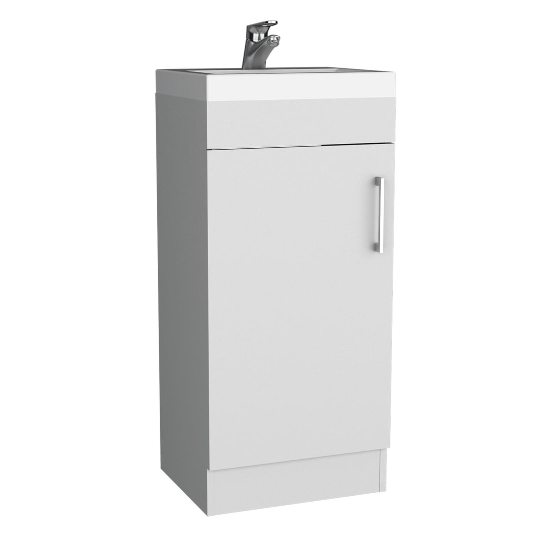 Bathroom Vanity, Single Door Cabinet, White White Solid Wood Mdf Engineered Wood