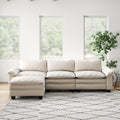 Living Room Furniture Luxury Sectional Sofa Couch With Ottoman Soft Velvet Upholstered Sofa Beige Beige Foam Velvet 3 Seat