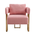 Ts Teddy Velvet Upholstered Metal Foot Sofa Pink Teddy 1 Seat