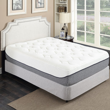 Ultra Plush 13 In. Medium Gel Memory Foam Mattress For Full Size Bed In A Box With Double Layered Jacquard Cover Grey White Bedroom Modern Memory Foam Polyester Full