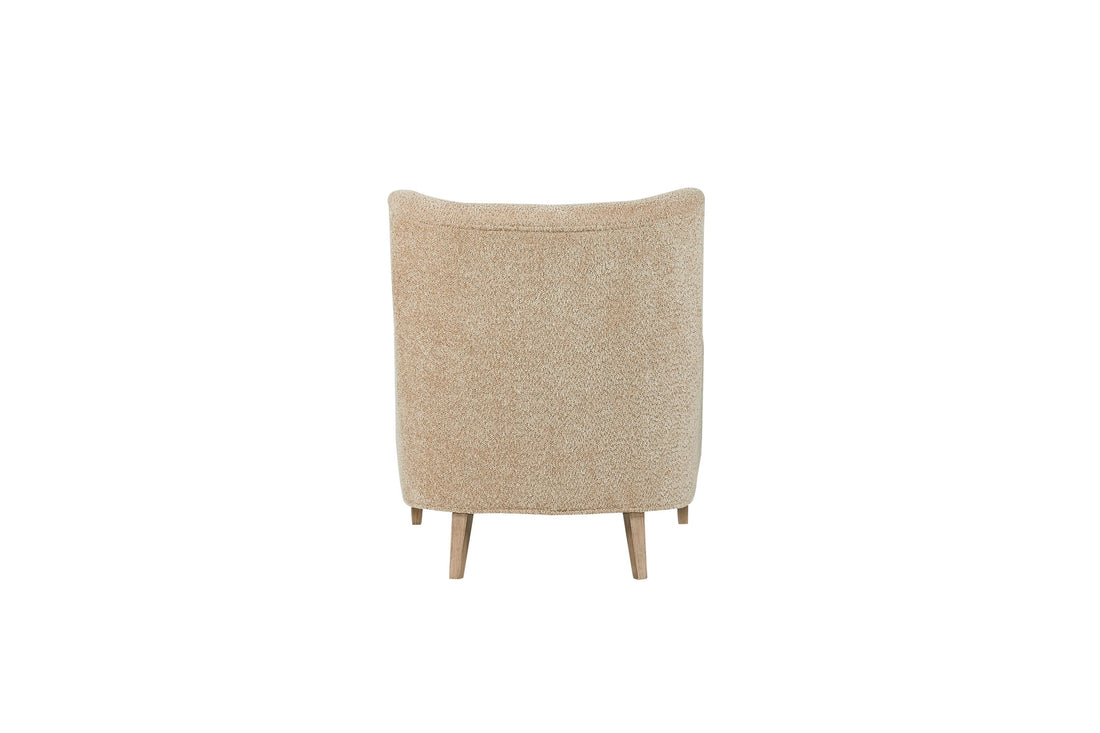 Hi Back Accent Chair Carmel Light Brown Upholstered